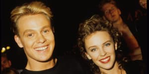 Donovan and Kylie Minogue in 1989.