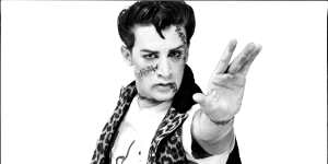 Ignatious Jones playing Frankenfurter in The Rocky Horror Picture Show. 
