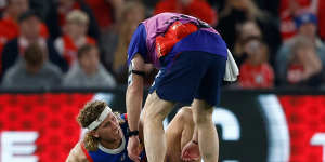 Bulldogs will not know the extent of damage to Aaron Naughton’s right knee until after he undergoes scans on Friday.