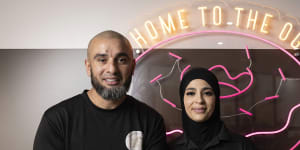 The husband and wife team behind Boston Doughnuts,Ahmed Taha and Marwa Yassine.