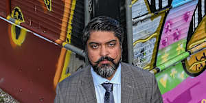 Maribyrnong Mayor Pradeep Tiwari at the site of the Little Saigon Market,which burnt down in 2016.