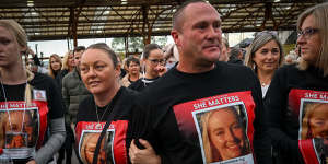 Hannah McGuire’s parents at the rally in Ballarat.