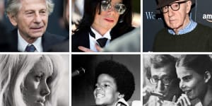 Clockwise from top left:Roman Polanski;Michael Jackson;Woody Allen;Allen’s Manhattan;Jackson performing with The Jackson 5;Polanski’s Repulsion.