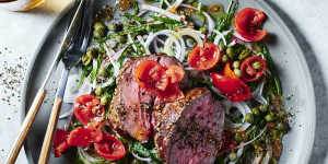 A zingy tomato-dressed salad is the ideal accompaniment to roast lamb.