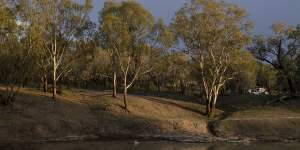 The drought-affected Darling River near Bourke,in north-western NSW.