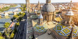 Aerial cityscape view on the roofs and spires of basilica of Our Lady in Zaragoza city in Spain credit:istock one time use for Traveller only Brian Johnston Traveller 10 Europe's most underrated regions