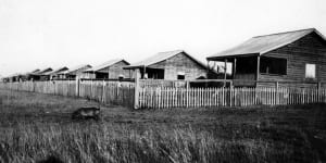 Cottages at the Barambah Aboriginal Settlement in Queensland in 1919.