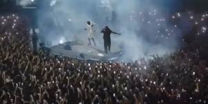 Scott and Ye implored the crowd at Circus Maximus to make some noise.