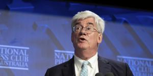 Saul Eslake addressing the National Press Club in May.