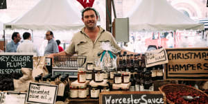 Carriageworks'Christmas farmers'market. 