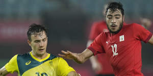 Denis Genreau in action for the Olyroos last July.