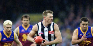 Nathan Buckley in action in the 2002 Grand Final.