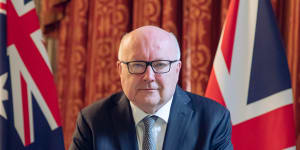 Australia’s outgoing High Commissioner to the UK George Brandis at Australia House,April,2022.