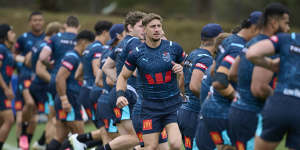 Zac Lomax warms up at Saturday’s training session.