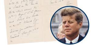 ‘Anxious to see you’:JFK’s letters to Swedish lover up for auction