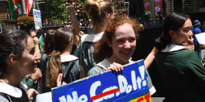 Thousands of students protested in Sydney's Martin Place against the government's inaction on climate change last November.