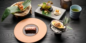 A selection of dishes from the kaiseki tasting menu at Komeyui.