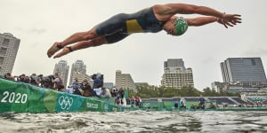 ‘I didn’t train for a typhoon’:triathlete Emma Jeffcoat only Aussie to finish