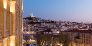 An evening view of Marseille from the Intercontinental Marseille – Hotel Dieu.