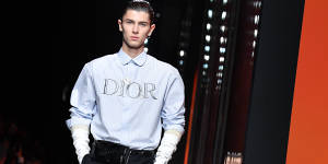Model royal:Count Nikolai walks for Dior in Paris.