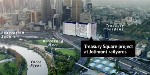 The proposed Treasury Square development project at Jolimont Rail Yards.
