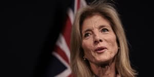 ‘Did you talk over the woman?’ Caroline Kennedy chides Hugh Riminton