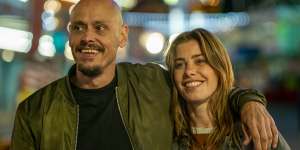 Brooke Satchwell with Scott Ryan in a scene from the critically acclaimed drama Mr Inbetween. 