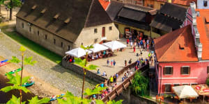 The red roofs of Cesky Krumlov,Czech Republic.