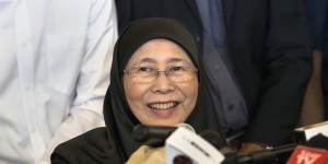 President of People's Justice Party Wan Azizah,who is also the wife of Anwar Ibrahim.