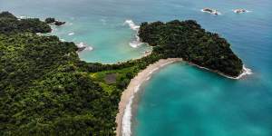 A spectrum of blues along Playa Escondilla and Playa Manuel Antonio in Costa Rica.