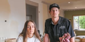 Jarrad Smith and Madeleine Davidson are renovating their first home which they bought before interest rates rose.