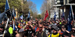 CFMEU rally outside NSW Parliament House