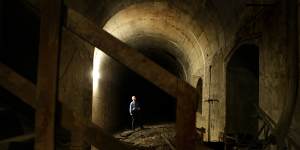 The ghost tunnels at Central Station before they were used as a space for equipment for the new metro line.