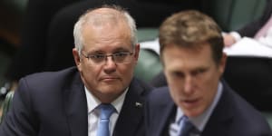 Prime Minister Scott Morrison (left0 wins from an outcome that keeps former attorney-general Christian Porter out of the courts.