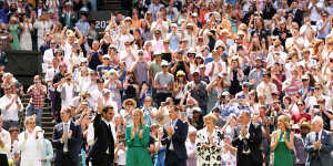Roger Federer’s appearance at Wimbledon this year,celebrating past champions.