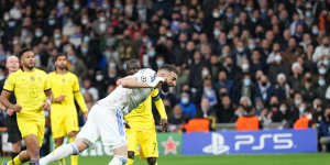 Karim Benzema’s extra-time header was his fourth of the tie against Chelsea.