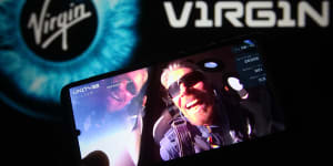 Richard Branson aboard his Virgin Galactic VSS Unity space rocket in early July.