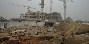 The Ram temple under construction in Ayodhya,India,on December 29.