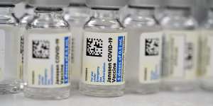 Vials of Johnson&Johnson COVID-19 vaccine.