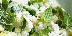Mint gives this simple risotto an aromatic lift.