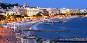 La Croisette,Cannes'curving two-kilometre promenade.