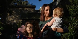 Veronica Milsom with daughters Zoe and Lila.