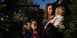 Veronica Milsom with daughters Zoe and Lila.