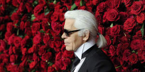 Karl Lagerfeld attends The Museum of Modern Art Film Benefit tribute to Pedro Almodovar,2011 in New York