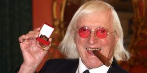 Sir Jimmy Savile,who for decades was a fixture on British television in 2008. 