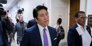 Special Counsel Robert Hur arrives ahead of a hearing of the House Judiciary Committee on Capitol Hill in Washington.