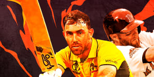 There are similarities in the hitting style of Glenn Maxwell and former Red Sox player Dustin Pedroia.