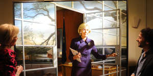 Ralph Heiman's portrait of Dame Quentin Bryce hangs in the Members Hall of Parliament House.