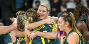 Lauren Jackson wasn’t required on court against Belgium but was part of the Opals team that won the bronze medal.