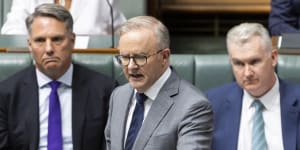Prime Minister Anthony Albanese during Question Time at Parliament House in Canberra.